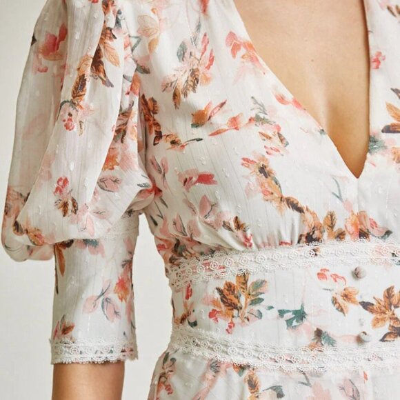 Ivory Blossom Floral Frills Romper - Picture 5 of 7